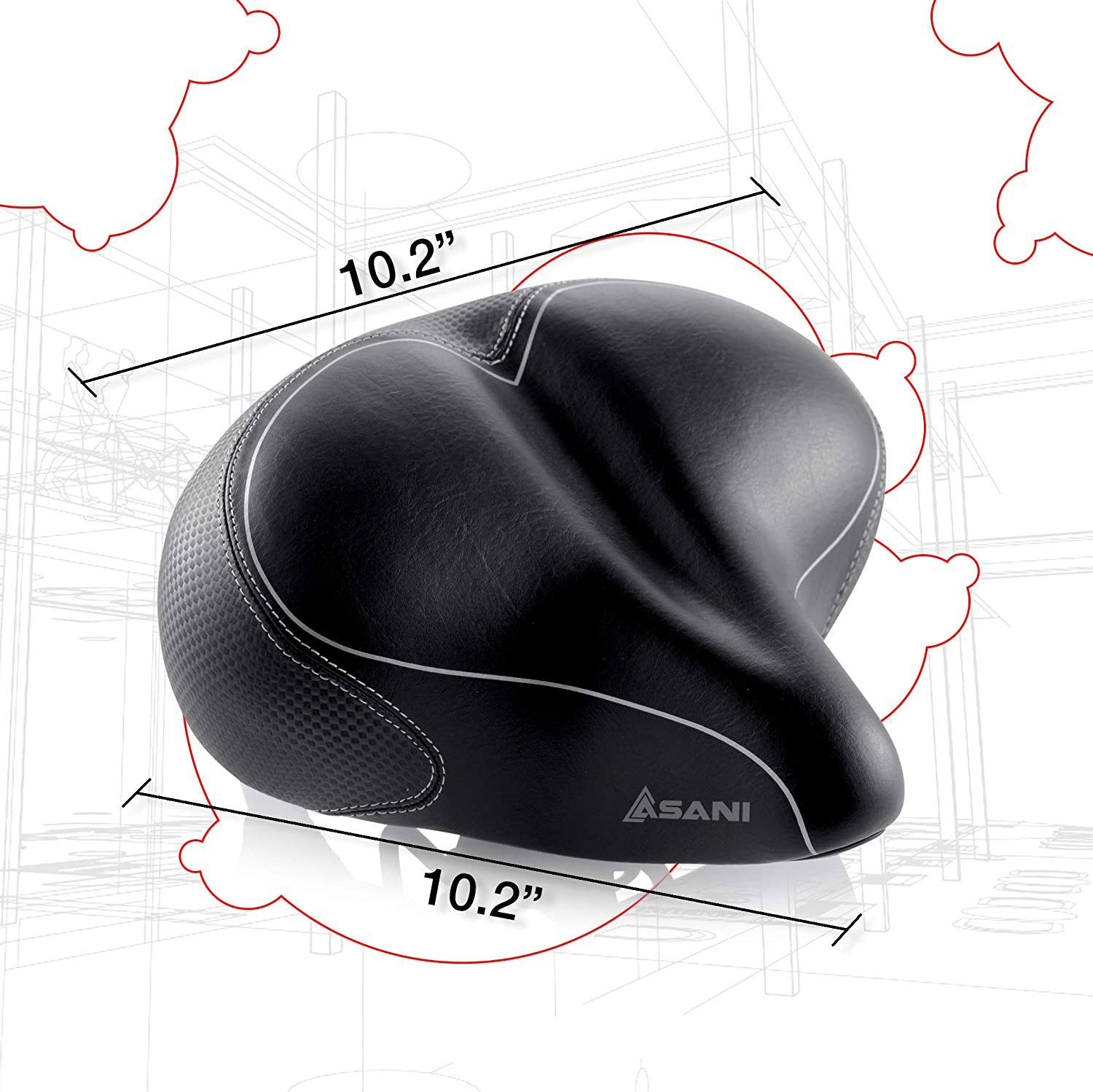 Oversized Comfort Bike Seat | Most Comfortable Bicycle Saddle for Cycling | Univ