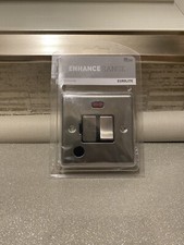 ENSWFF0NSSB EUROLITE 13AMP DP Switched Fuse Spur With NEON & FLEX OutLet SATIN 