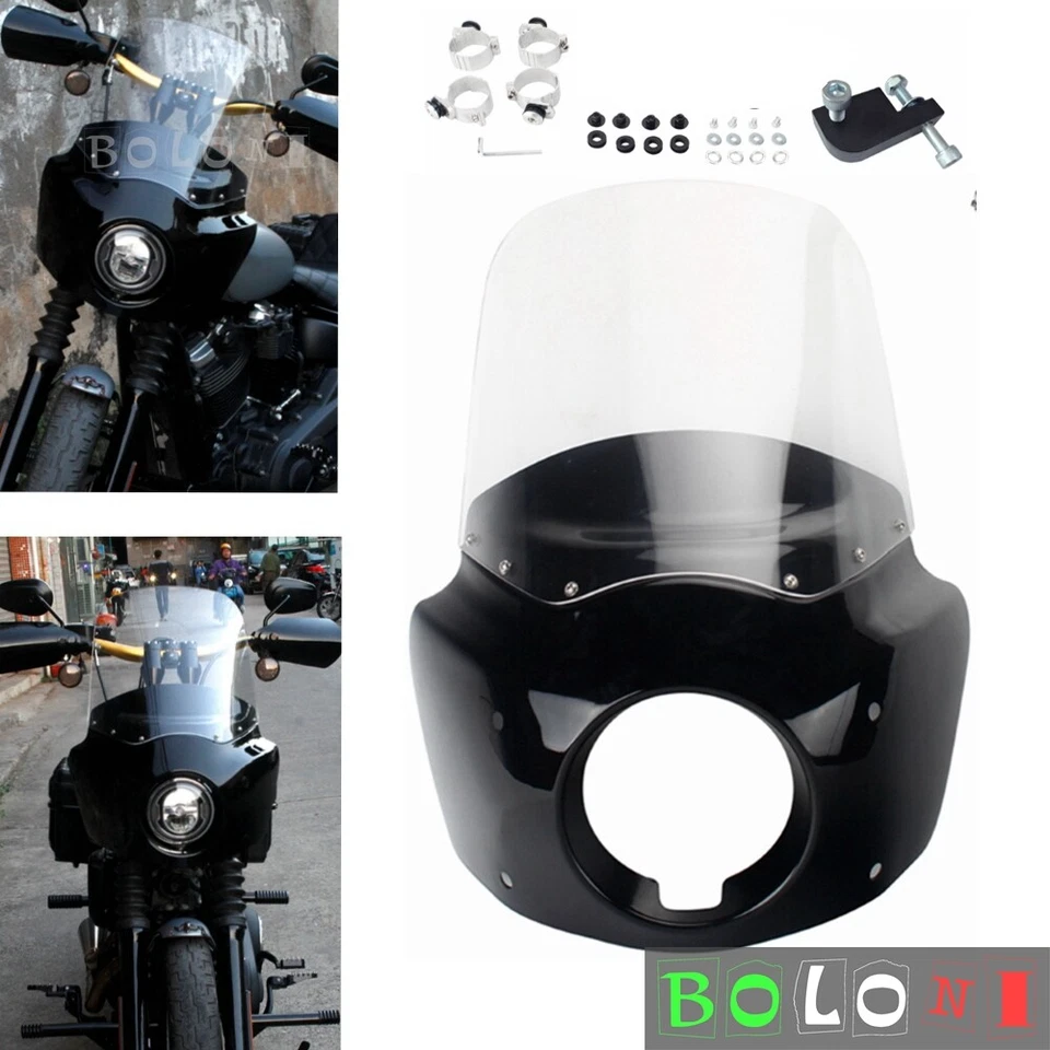 Kit de parabrisas de carenado delantero para Harley Dyna Street Bob FXDB FXD FXDL FXDF 06-17 Foto 3 de 4