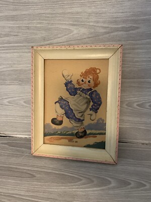 Vintage Raggedy Ann Andy Third Dimension Artograph Embossed Picture