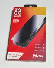 NEW ZAGG InvisibleShield Privacy 360 Glass Screen Protector Apple iPhone 15 PLUS