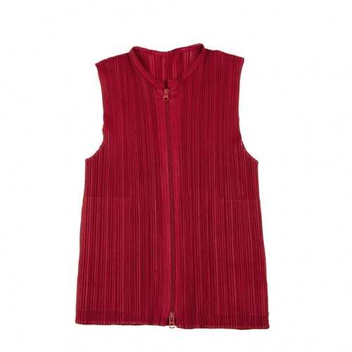 PLEATS PLEASE Double Zip Pleated Vest Size 1-2(K-132222) - Picture 2 of 12