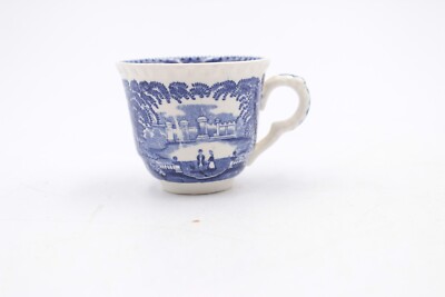 porcelain masons vista England antique blue ware teacup vintage cup transferware