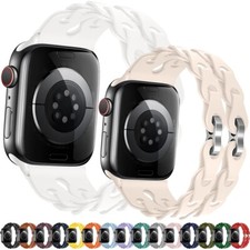 Sports Silicone Bracelet Strap For Apple Watch Ultra 2 49mm 9 8 7 SE 6 5 4 Band