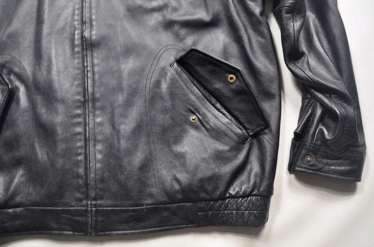 Vintage Eddie Bauer Bomber Jacket Mens XLT Black Leather Vintage Eddie Bauer Bomber Jacket Mens XLT Black Leather