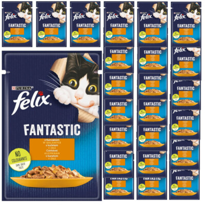 Felix Fantastic Katzenfutter Huhn in Gelee Beutel 24x85g