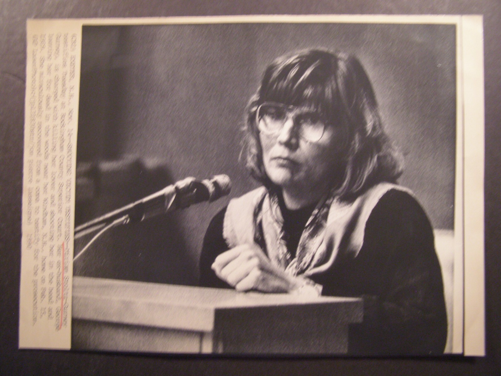 AP Wire Press Photo 1990 Miriam Stoltz Gurney shot in head by ex husband George 