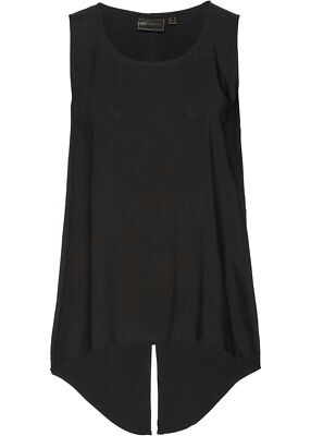 Top aus Viskose Gr. 38 Schwarz Damen Blusentop Shirt Tunika ohne Ärmel Neu*