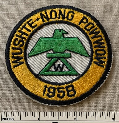 Vintage 1958 WUSHTE-NONG Boy Scout Pow Wow Badge PATCH T-Bird BSA OA DP Camp? CE