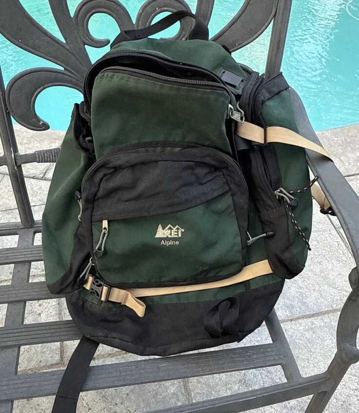 REI 寝袋 グリーン・ブラック Vintage 1990s REI Alpine Backpack Hiking Camping Green SEE PICS | eBay