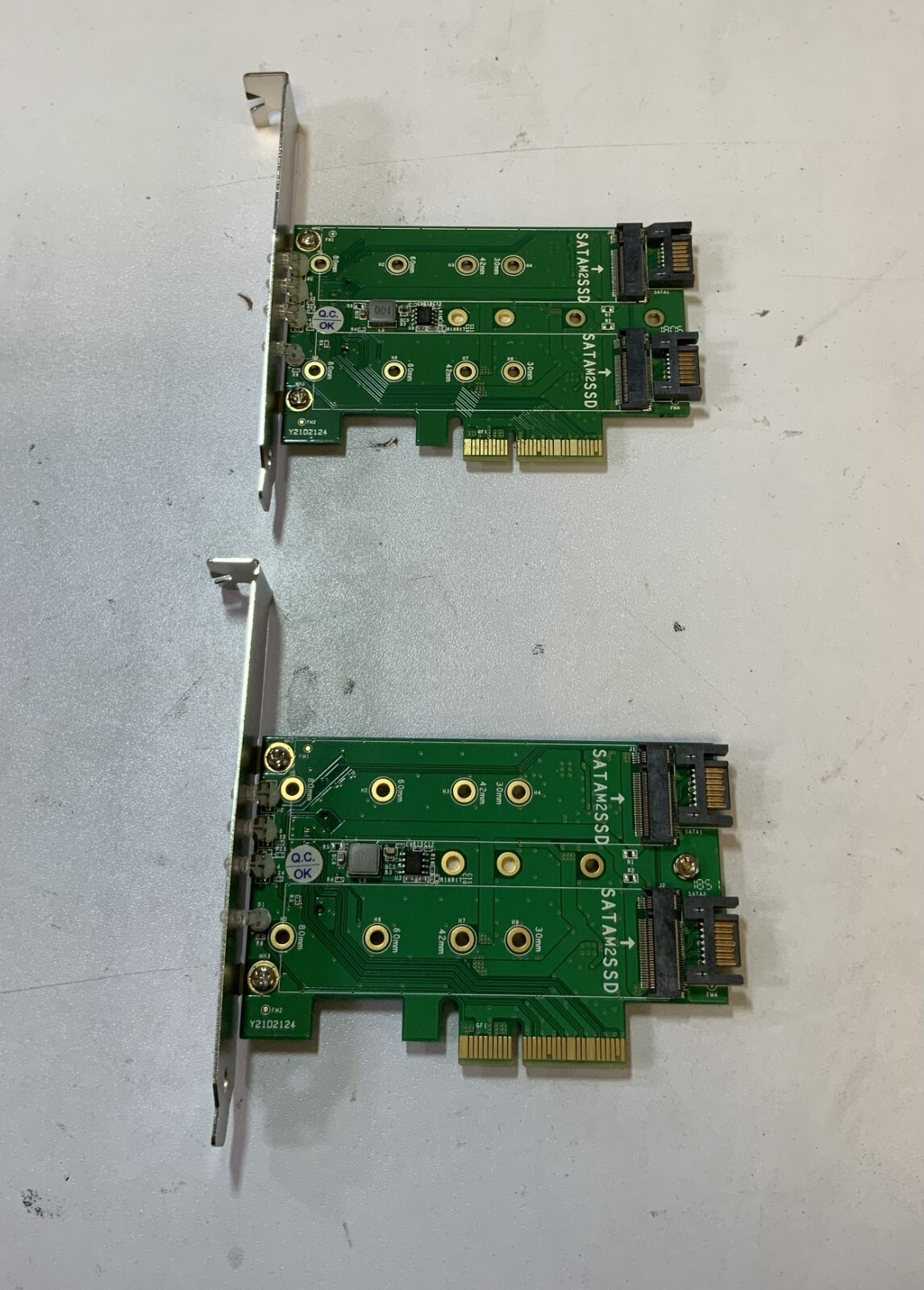 (Lot of 2) StarTech PEXM2SAT32N1 V 1.0 PCIe M.2 SSD Storage Expansion Card "Q4E"