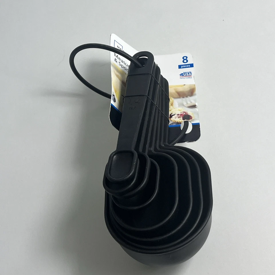 Mainstays Black Nylon Measuring Cup & Spoon Set , 8 Piece - Image 3 of 4