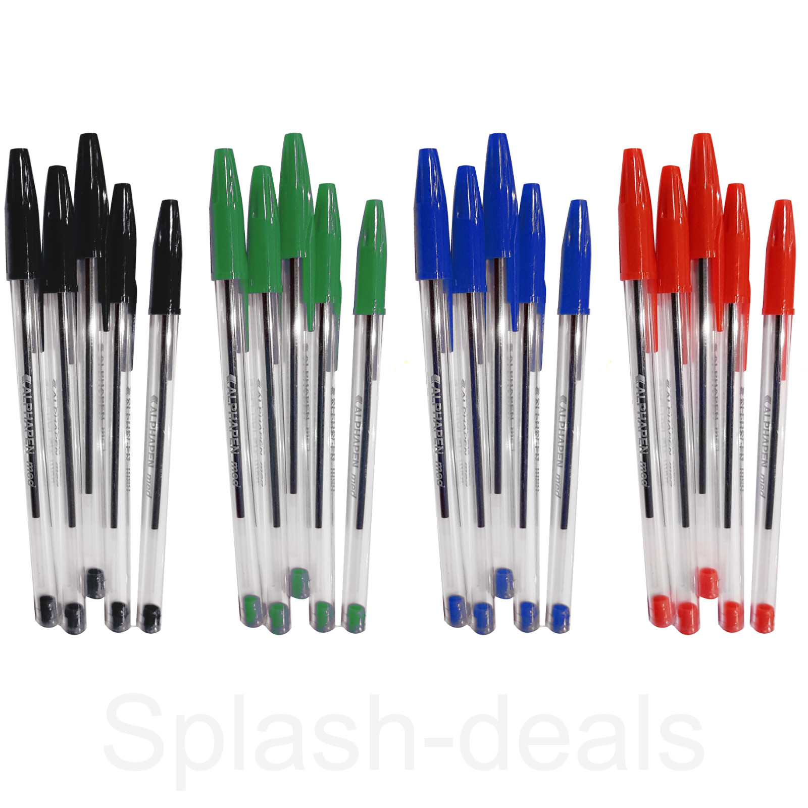 Ball Point Pens Medium Biros - Black Red Blue - Cheap Ballpoint Pens