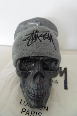 Stussy Beanie Mütze Cap Hut Grau NEU OVP
