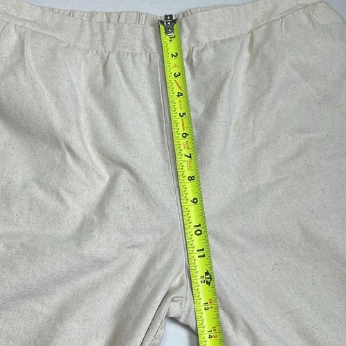 Pretty Lavish Women’s Size 12 Cream Linen Cotton Blend Wide Leg Pull On Pants - Picture 10 of 11
