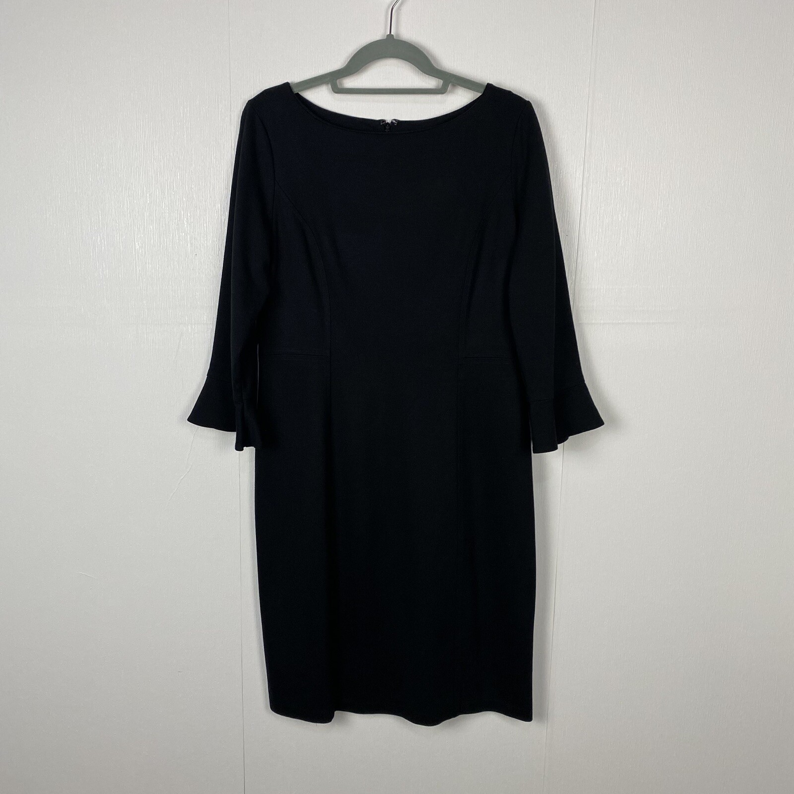 Talbots Woman’s Black Boat Neck Bell Sleeves A Line C… Gem