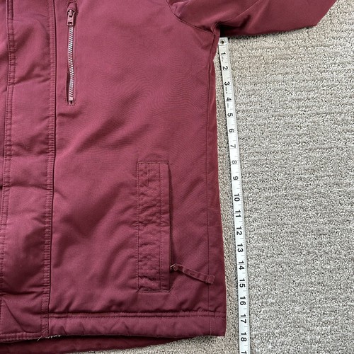 Hollister Jacket Small S Red Marron Faux Fur Lined Hooded Coat Womens - Picture 9 of 18