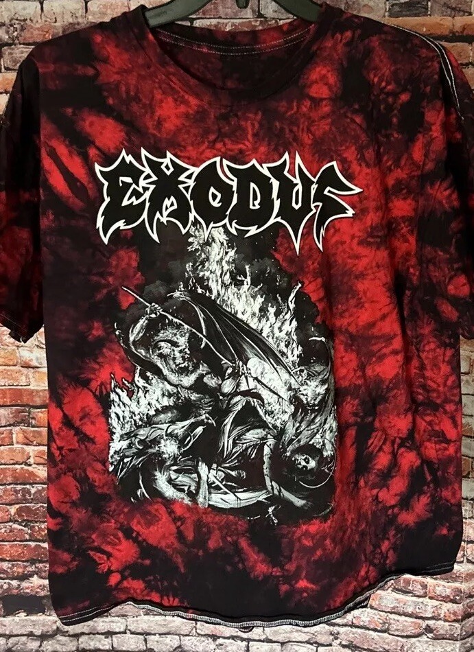 EXODUS Thrash Metal Band NOW THY DEATH DAY COME Tie Dye T-Shirt