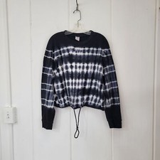 No Boundaries Black and White Tie Dye Sweatshirt