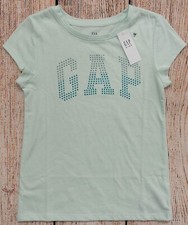 Girls Sz M 8-9 Gap Kids Arched Studded Logo T Shirt S/S Stillwater - 504296