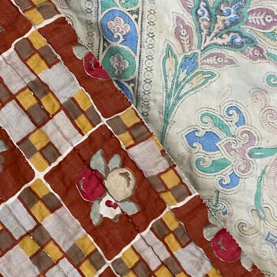 Whole cloth quilt antique French 1920 
