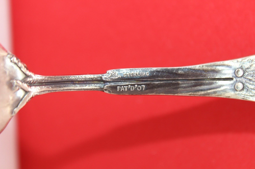 5 7/8" Stork Birth Record Infant Feeding Spoon By Mauser (1887) 30g Engraved - Picture 10 of 15