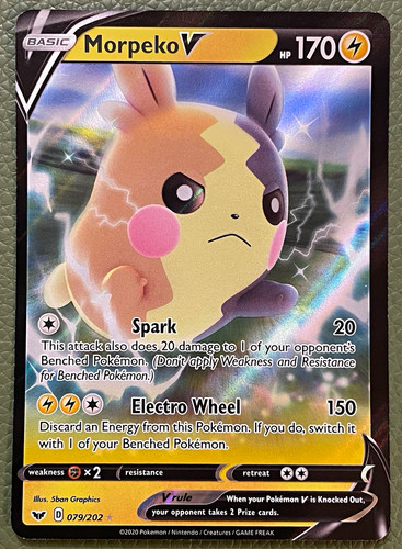 Pokemon Morpeko V Full Art Holo Ultra Rare 079/202 Sword & Shield English