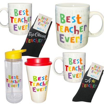 Best Teacher Ever Geschenke Flasche, Reisetasse, Becher, Socken