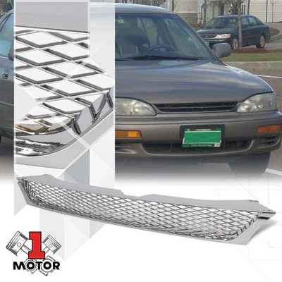 Chrome Diamond Honeycomb Mesh Badgeless Front Grille for 95-96 Toyota Camry
