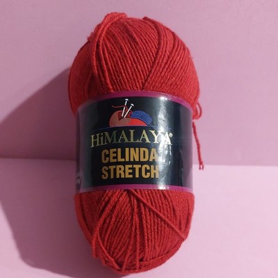 HiMalaya Celinda Stretch Yarn 1 Skein Acrylic Blend Red 212-08 Lot 100g NEW