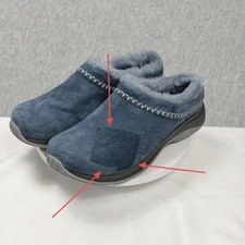 Merrell Womens Encore Ice 4 Suede Faux Fur Lined Clogs Blue J006008 Size 5.5