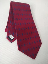 NWT Mark Pendleton Necktie red blue 100% Silk Made in USA tie paisley office