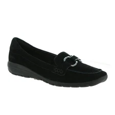 Easy Spirit Womens 9.5 M Black Suede Avienta Slip On Flat Shoe NIB YN0