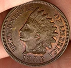 1900 Indian Head Cent- Darker but really nice  Luster - No Reserve