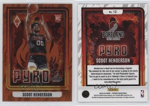 2023-24 Panini Phoenix Pyro Orange /49 Scoot Henderson #12 Rookie RC