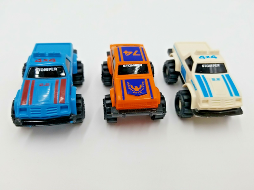 Lot of 3 Vintage Schaper Stomper Rampage 4x4 2.2 Pickup Trucks Toys 1980s