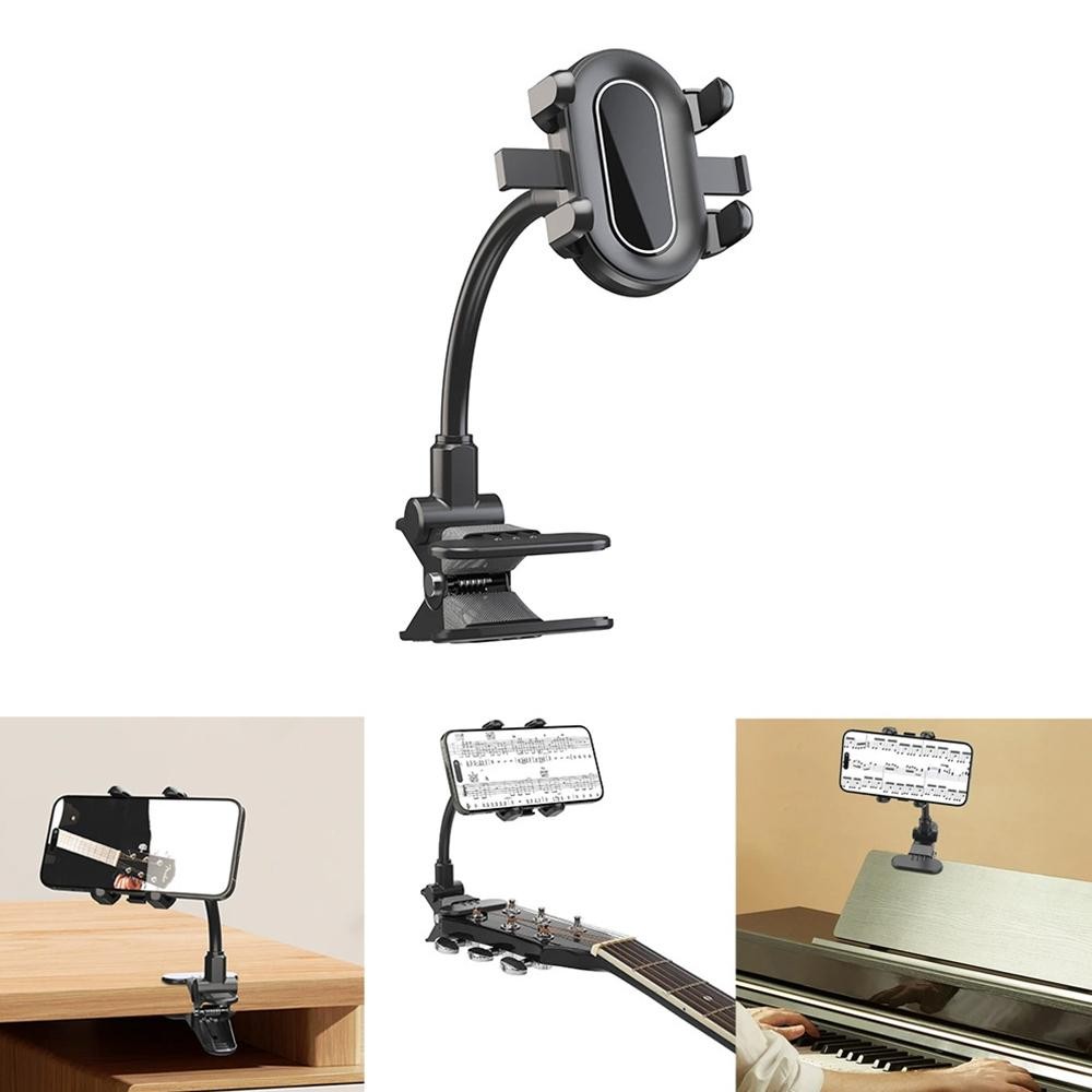 Guitar Phone Holder Adjustable & Rotatable Guitar Mount for Guitars Ukulele Ba