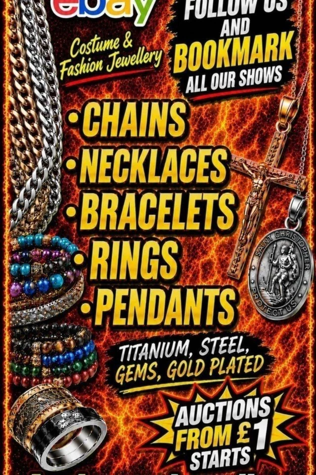 🔥 Evening Show,  From £1 Starts Chains, Rings, Bracelets, Necklaces 🔥