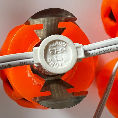 Vintage Halloween Blow Mold Jack O Lantern Pumpkin String Lights - Set of 5 - Picture 6 of 8