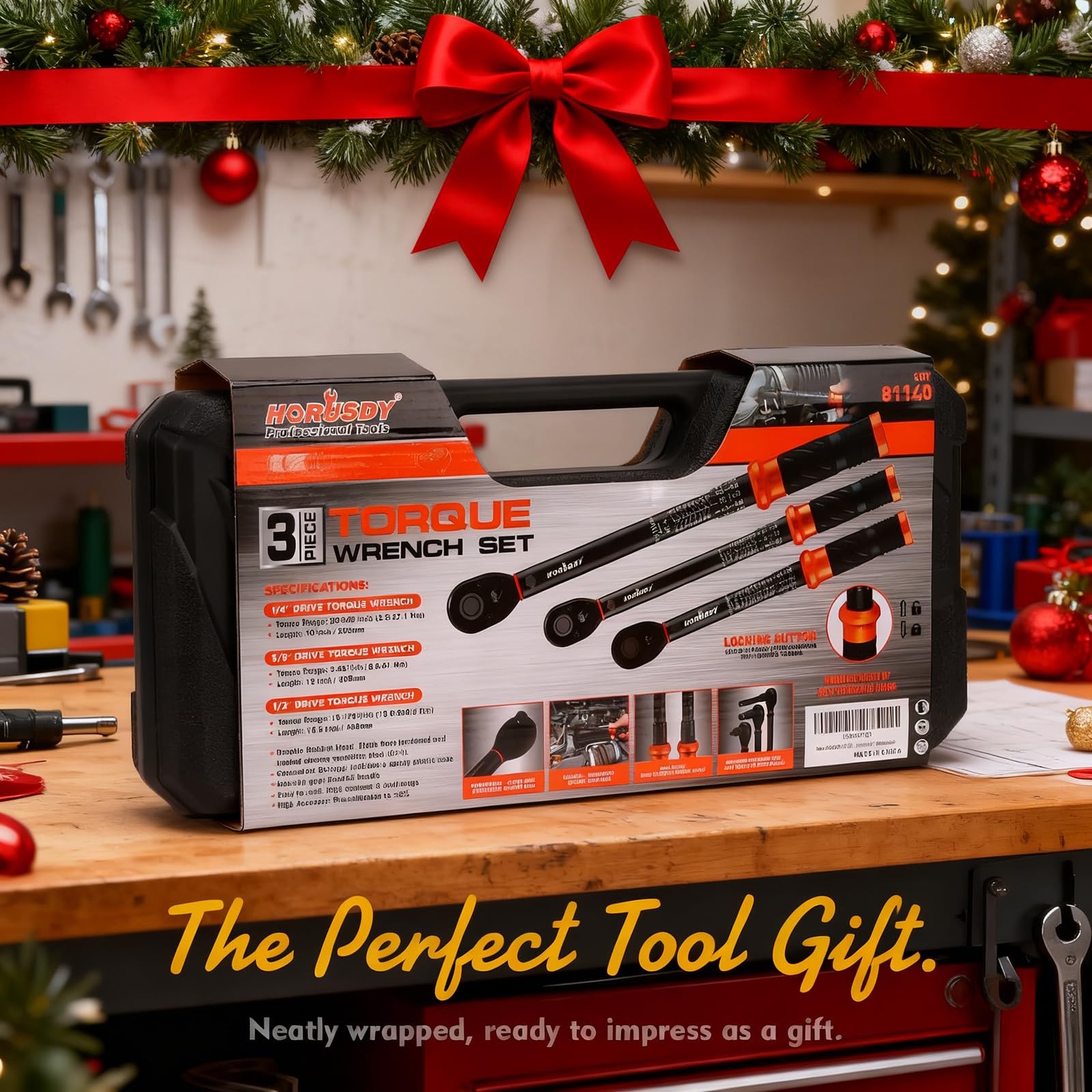 3Pack Torque Wrench Set 1/4", 3/8", 1/2" Drive Click Extra with Extension Bars