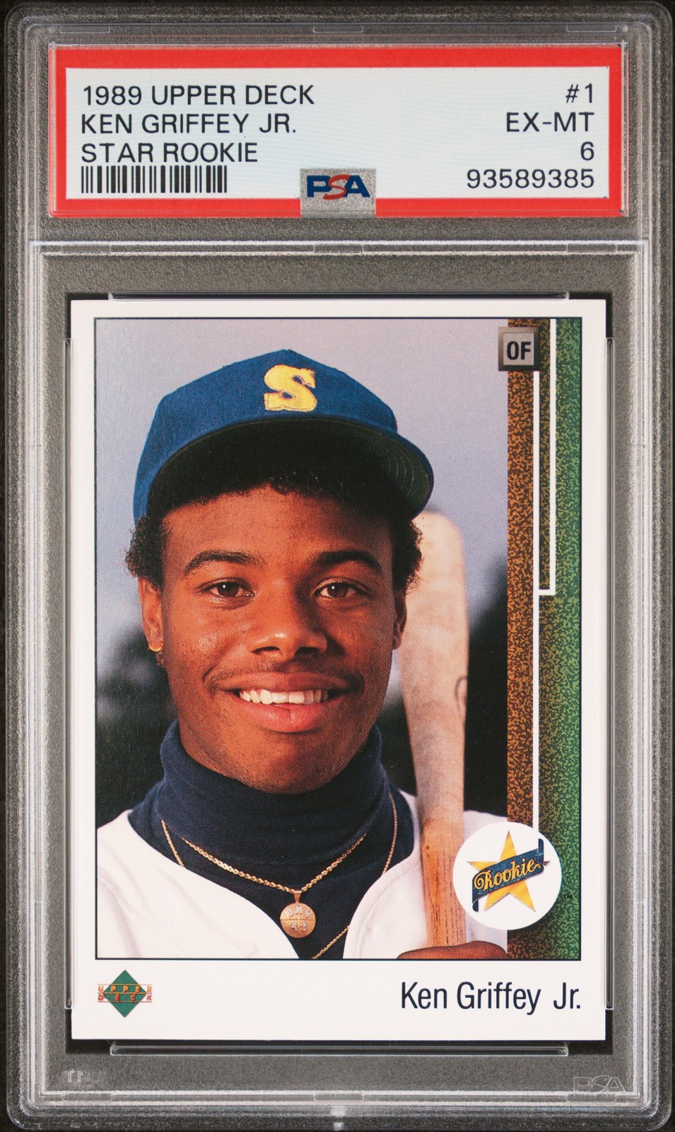1989 UPPER DECK STAR ROOKIE #1 KEN GRIFFEY JR. ROOKIE RC PSA 6