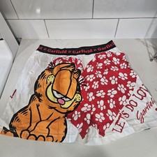 Vintage Garfield Men's Boxer Shorts Size Small 100 Cotton Let's Do Love