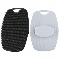 2 Pack Silicone Body Scrubber, Highly Elastic Bristles Handheld Brush for Sho...