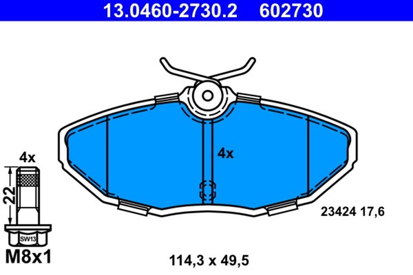 ATE Bremsbelagsatz Scheibenbremse 13.0460-2730.2 FüR Jaguar X358 X350 Type XJ 2-image