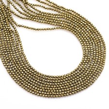 Natural Pyrite Faceted Round Beads 2mm 2.5mm 3mm 3.5mm 15 Inch Strand