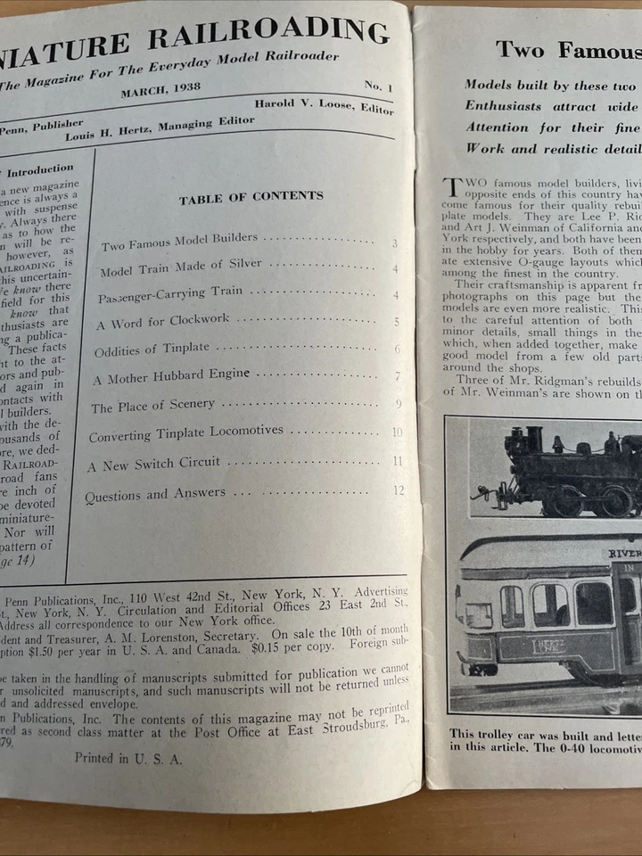 Vintage Miniature Railroading Model Railway Train Magazine (US) - March 1938 - Image 4 of 4