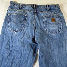 Carhartt B160 DST Relaxed Fit Jeans Mens 38x30 Medium Wash Blue Denim Workwear