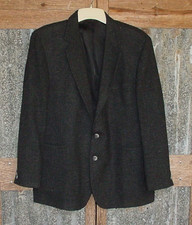 VTG Haggar Imperial Gray Tweed Blazer Wool 46 Sport Coat Jacket Teacher Chalk