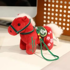 Plush Toy Year of the Horse Mascot Printed Pony Doll Keychain Gift
