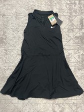 Womens Nike Court Slam Tennis Dress Black Size XL NWT Drifit Slim Fit DD8730-010